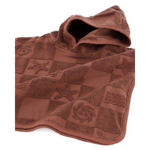 Dark Brown Baby Jacquard Hooded Beach Towel