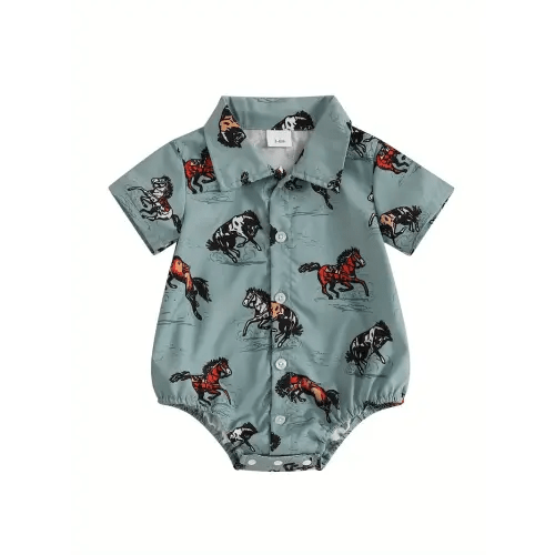 baby boys summer western cowboy jumpsuit casual western - Temu