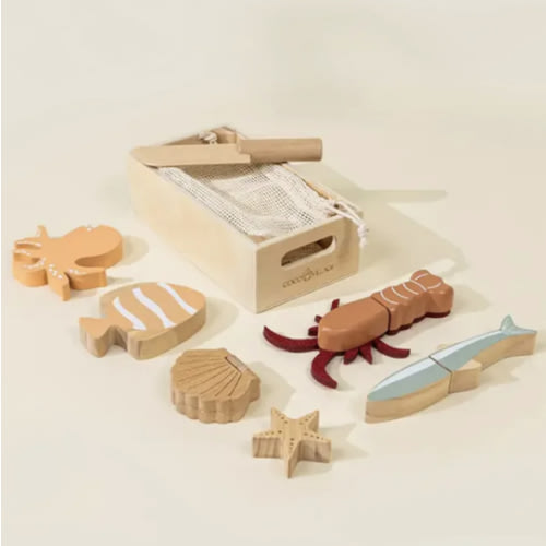 Wooden Seafood Playset