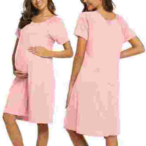 Avidlove Women Maternity Nursing Nightgown with Button Short Sleeve Nursing Dress for Breastfeeding Labor and Delivery Gown for Hospital S-XXL
