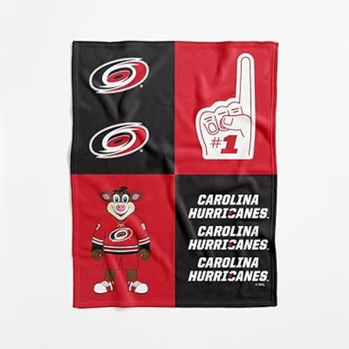 NHL Officially Licensed Baby Swaddle Blanket, 40 x 50 in, Soft Lightweight Polyester, Domino Design
