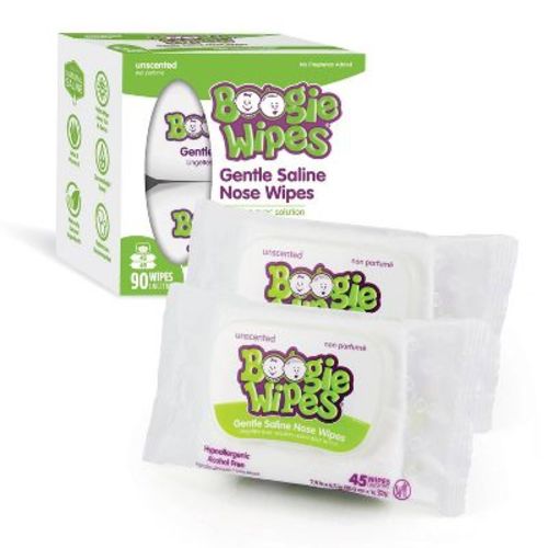 Boogie Wipes Saline Nose Wipes Unscented - 90ct