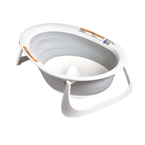 Naked 2-Position Collapsible Baby Bathtub for Infants and Toddlers - Gray