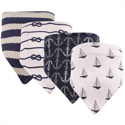 Hudson Baby Cotton Bandana Bibs, 4-Pack, 0-3 Months