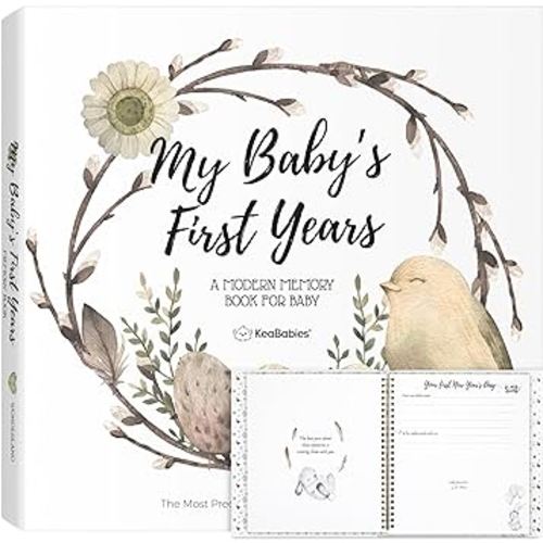 First 5 Years Baby Memory Book Girl, Boy - 90 Pages Hardcover First Year Baby Book Keepsake, Baby Milestone Book for New Parents, Baby Scrapbook, Baby Album and Memory Book Journal (WonderLand)