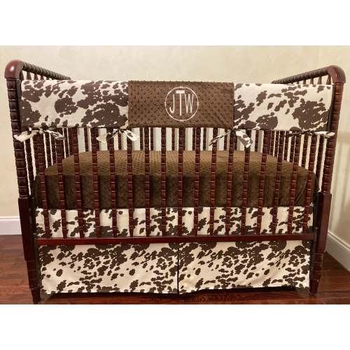 Cowhide Crib Bedding, Pony Hide Baby Bedding, Boy Baby Bedding, Wester - Just Baby Designs