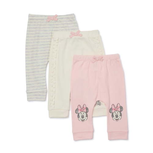 Disney Baby Wishes + Dreams Minnie Mouse Infant Baby Jogger Pants, 3-Pack, Sizes Newborn-12 Months
