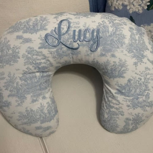 Nursing Pillow Cover, Blue Toile Nursing Pillow Cover, Breastfeeding Pillow Cover