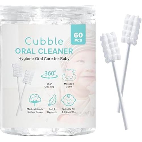 Baby Tongue Cleaner, 60pcs, Disposable Infant Toothbrush, Hygiene Oral Care Oral Wipes for Baby and Infant