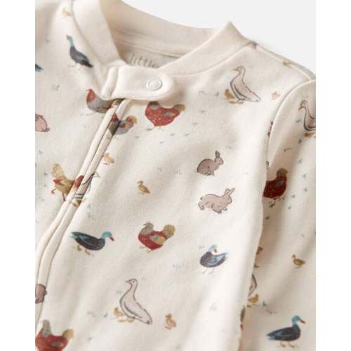 Baby Organic Cotton Sleep & Play Pajamas in Farm Friends Print - Little Planet | Carter's