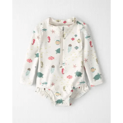 Baby Girl Recycled Rashguard Swimsuit in Under the Sea - Little Planet | Carter's