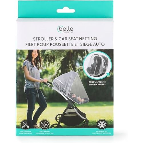 The Peanutshell Mosquito Net Cover for Stroller and Car Seat – Baby Bassinet Bug Protection with Durable Netting, Universal Fit for Crib, Breathable Mesh Design for Babies