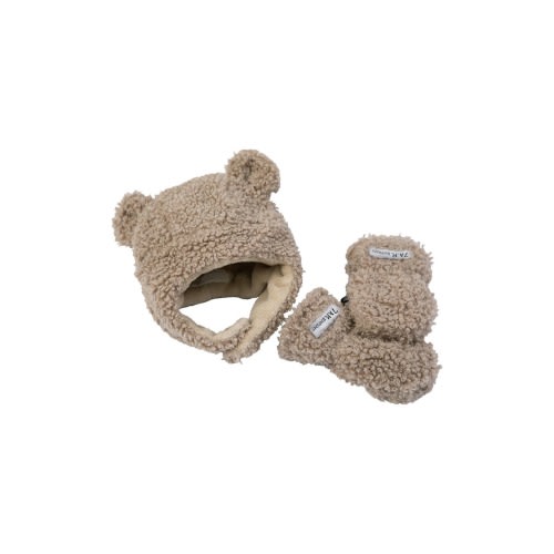 Teddy Cub Hat & Mittens Set, 6-12 M
