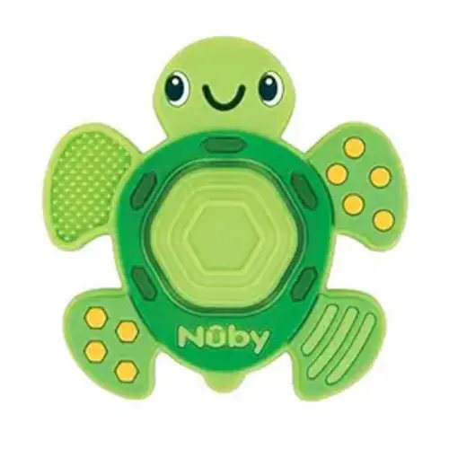Nuby Teethe N' Pop Sensory Play Teether - Baby Teething Toy - 3+ Months - Turtle