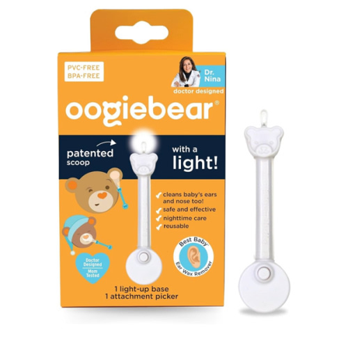oogiebear Brite - Baby Nose Cleaner and Ear Wax Removal Tool. Baby Gadget with Nighttime LED Light. Safe Snot Booger Picker for Newborns, Infants & Toddlers