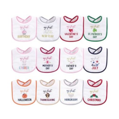 Infant Girl Cotton Terry Drooler Bibs with Fiber