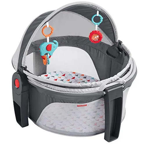 Portable Bassinet On-The-Go Baby Dome, Travel Play Space with Developmental Newborn Toys