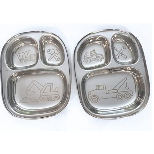 TRUCKS: Busy Benny Stainless Steel Divided Plate Set (2)