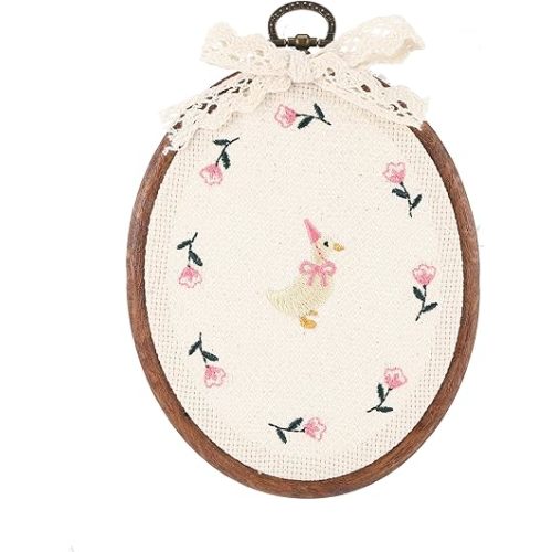 Chunful Felted Nursery Wall Decor Cute Wall Art Decorative Artwork for Nursery Themes Bathroom Living Room Classroom Home Decoration (Embroidered Goose)