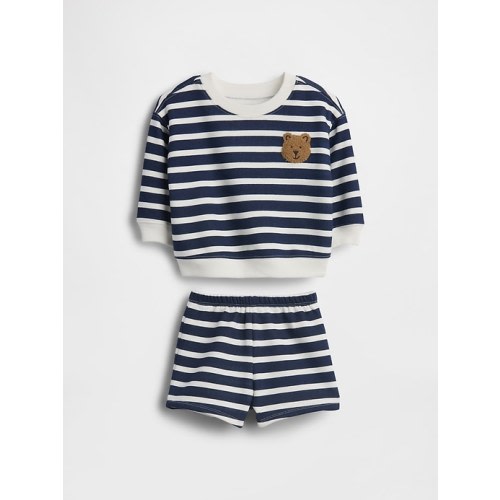 Baby VintageSoft Bear Stripe Sweat Set