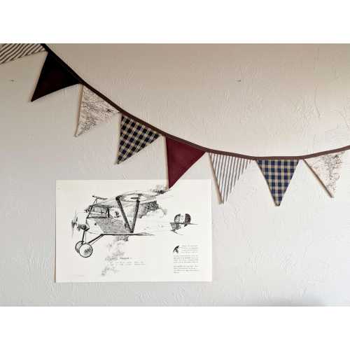 Vintage Boy&#39;s Room Bunting Banner/ Handmade Ralph Lauren Inspired Nursery Decor/ Classic Pennant Banner/ Tartan Plaid Bunting/ Baby Boy Gift