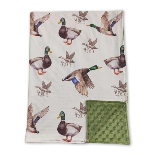 Newborn Hunting Mallard Ducks Minky Baby Blanket 29*43 Inches