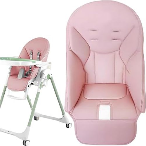 High Chair Cover Replacement Suitable for Peg Perego Siesta/Zero3, Baoneo, High Chair Seat Soft Cushion, Comfortable Cushion PU Leather, Pink