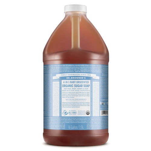 Baby Unscented Organic Sugar Soaps | No Clog Pump | Dr. Bronner's