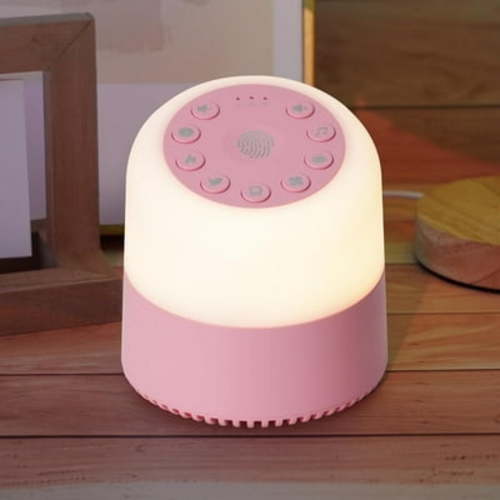 White Noise Machine with 32 Soothing Sounds, 9 Colors Night Lights, Auto-Off Timer, Adjustable Volume, Sleep Sound Machine for Babys, Kids, Adults,Pink