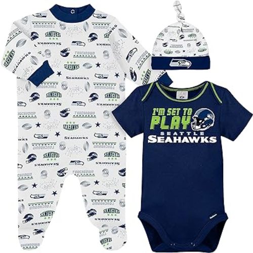 Gerber Unisex Baby NFL Team Footed Sleep and Play and Bodysuit Gift Set