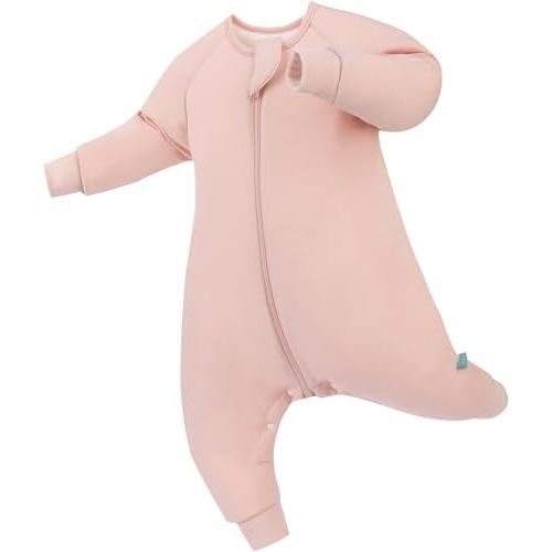 Soft Baby Safe Sleep Sleepsuit, Long Sleeve Infant Wearable Blanket with Legs