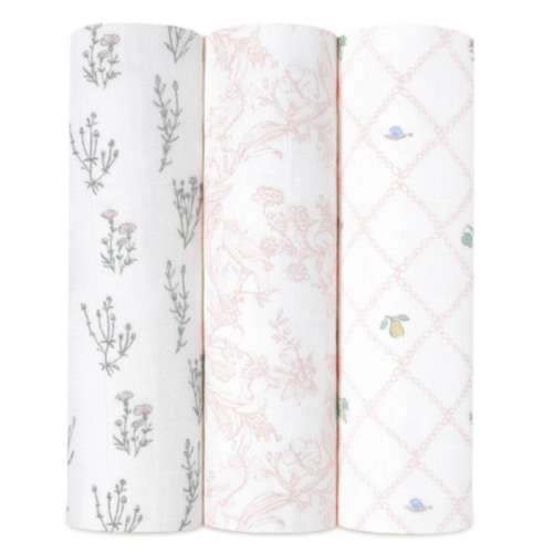 French Floral Silky Soft Swaddle 3 Pack | aden + anais