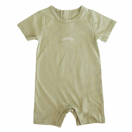 Personalized Short Sleeve Snap Romper