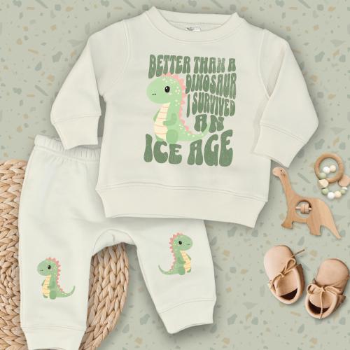 IVF Baby Outfit, Better Than a Dinosaur I Survived an Ice Age Infant Sweatsuit, Successful IVF, Gift for Baby Shower After Infertility