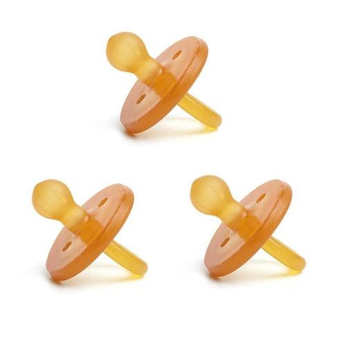 Ecopiggy Ecopacifier (3 Pack) 100% Natural Rubber Pacifier Rounded 0-6 Months