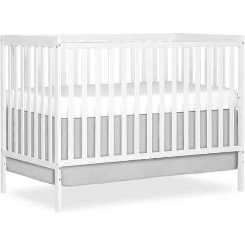 Dream On Me Synergy 5-in-1 Convertible Full-Size Baby Crib with Toddler, Day & Full Bed Conversion in White, GreenGuard Gold & JPMA, 3 Mattress Heights, Sustainable Pinewood