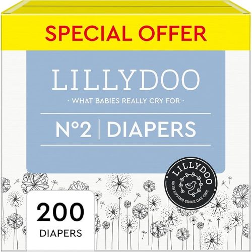 Baby Diapers - Size 2 (9-18 lbs), Monthly Supply (200 Count), Leak Protection, Skin-Friendly, Ultrasoft, Perfume- & Chlorine-Free, Hypoallergenic, dermatologically tested, OEKO-TEX®d