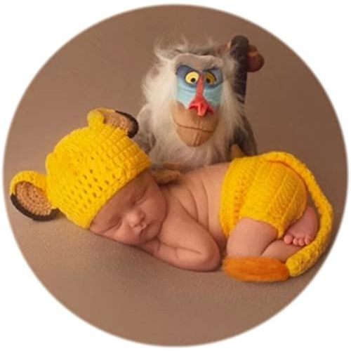 Zeroest Newborn Photography Props Outfits, Crochet Lion Sets for Baby photoshoot Infants Girl Boy Picture Photo Costume