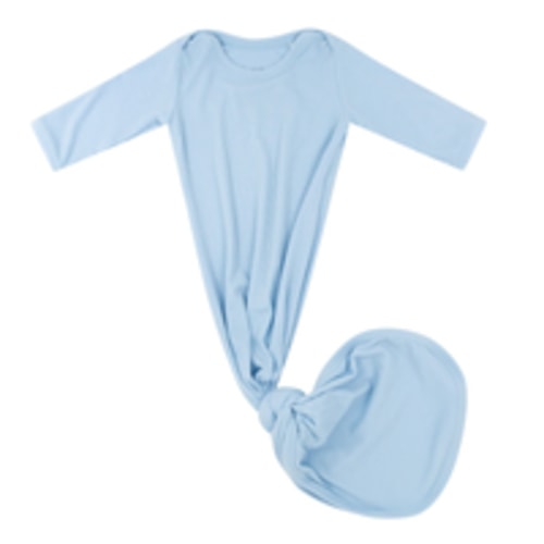 Poolside Blue Small Ribbed Knotted Gown