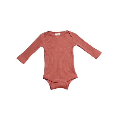 Organic Waffle Long Sleeve Bodysuit, Dusty Rose – SpearmintLOVE