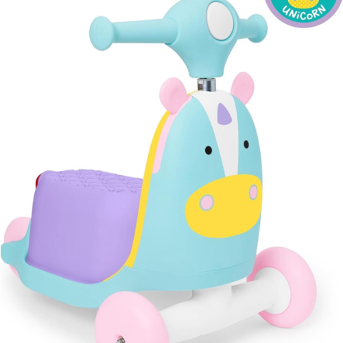 Skip Hop 3-in-1 Baby Activity Push Walker to Toddler Scooter, Zoo Unicorn : Baby