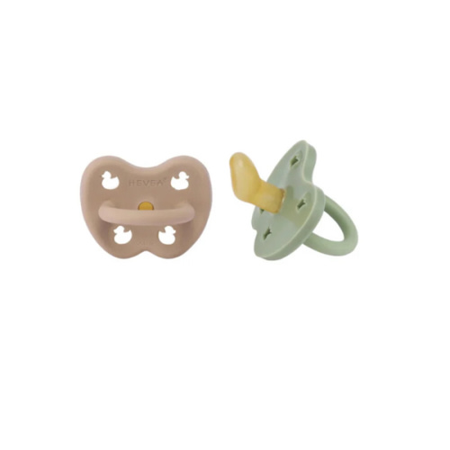 Pacifier Orthodontic 2-pack - beige & Moss Hevea
