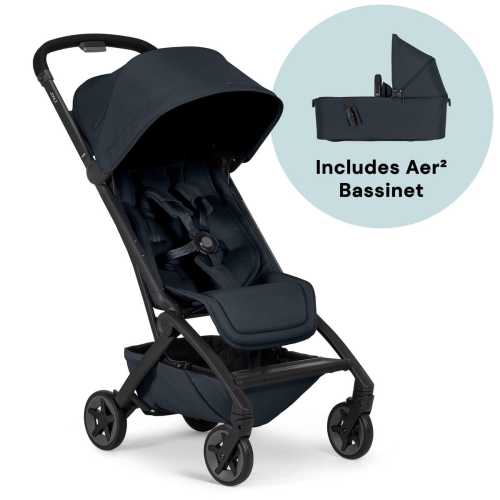 Joolz Aer2 Lightweight Compact Stroller + Bassinet Bundle - Dark Navy Blue