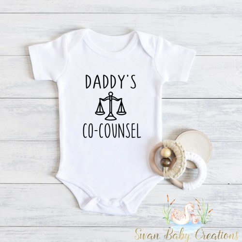 Daddy&#39;s Co-counsel Lawyer  Lawyer Baby Gift, Cute Attorney  Attorney Baby Shower Gift, Lawyer Bodysuit, Attorney Dad