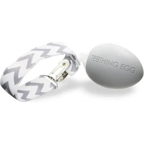 The Official Teething Egg Baby Teether in Multiple Colors. Teething Toys for Babies 0-6 Months and 6-12 Months (Gray)