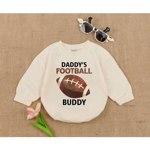 Oversized Baby Romper, Daddy Footbal's Buddy Jumpsuit, Football Baby Shower, Daddy's Girl Romper, Baby Girl Boy,Toddler Sweater