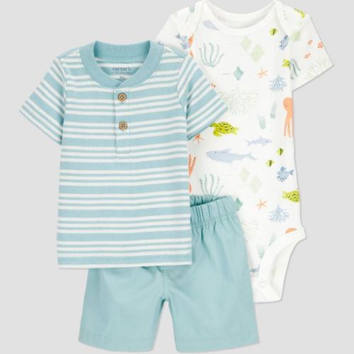 Carter's Just One You®️ Baby Boys' Sea Creatures Top & Bottom Set - 9m