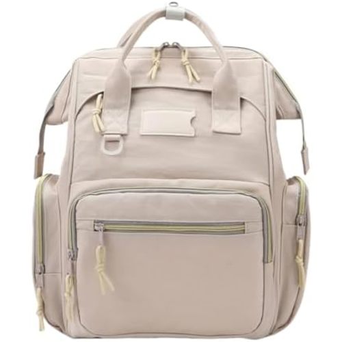 Diaper Bag Backpack For Women Large Capacity With Insulated Pockets, Multi-functional Travel Insulated Mommy Bag (Beige)