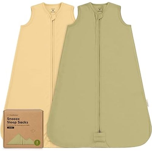 2-Pack Baby Sleep Sacks, Zipper Wearable Blanket - 0.5TOG Organic Cotton, Lightweight, Soft Cozy Toddler Sleeping Sack 6-12 months, Easy to Wear Large Newborn Transition Swaddles Sleepsacks (Avocado)