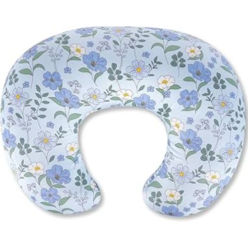Nursing Pillow, Breastfeeding Pillow with Removable Cotton Cover, Baby Feeding Pillow for Mom Easier Breast Feeding and Bottle Feeding(Flower)